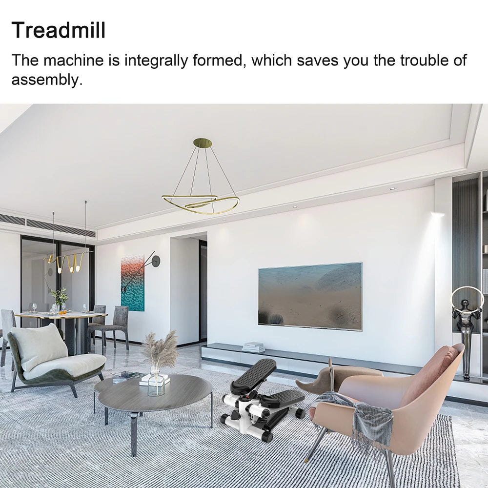 Compact air pressure pedal treadmill with LCD display