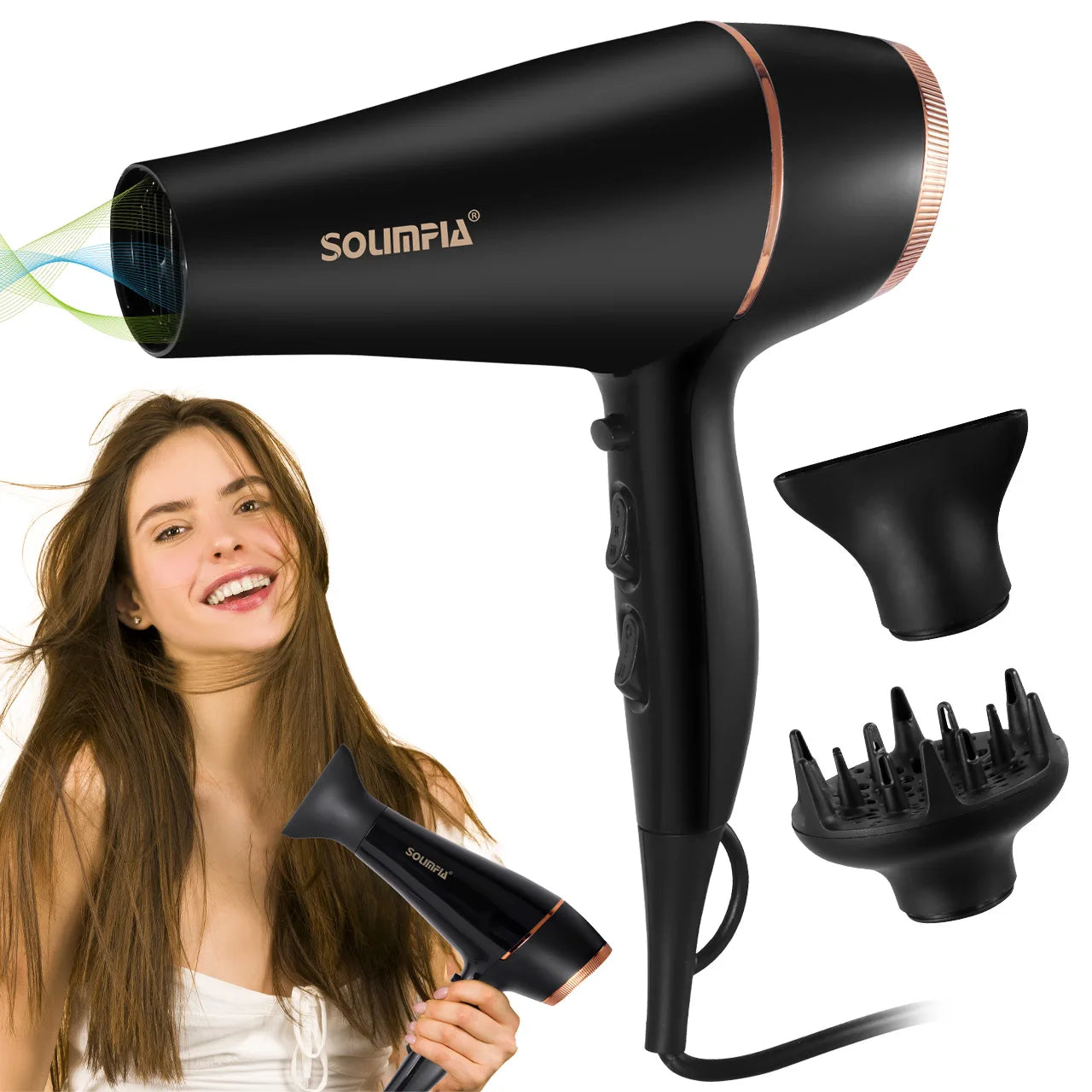 Wall-Mounted Surker Hair Dryer with Powerful Motor and Dual Voltage